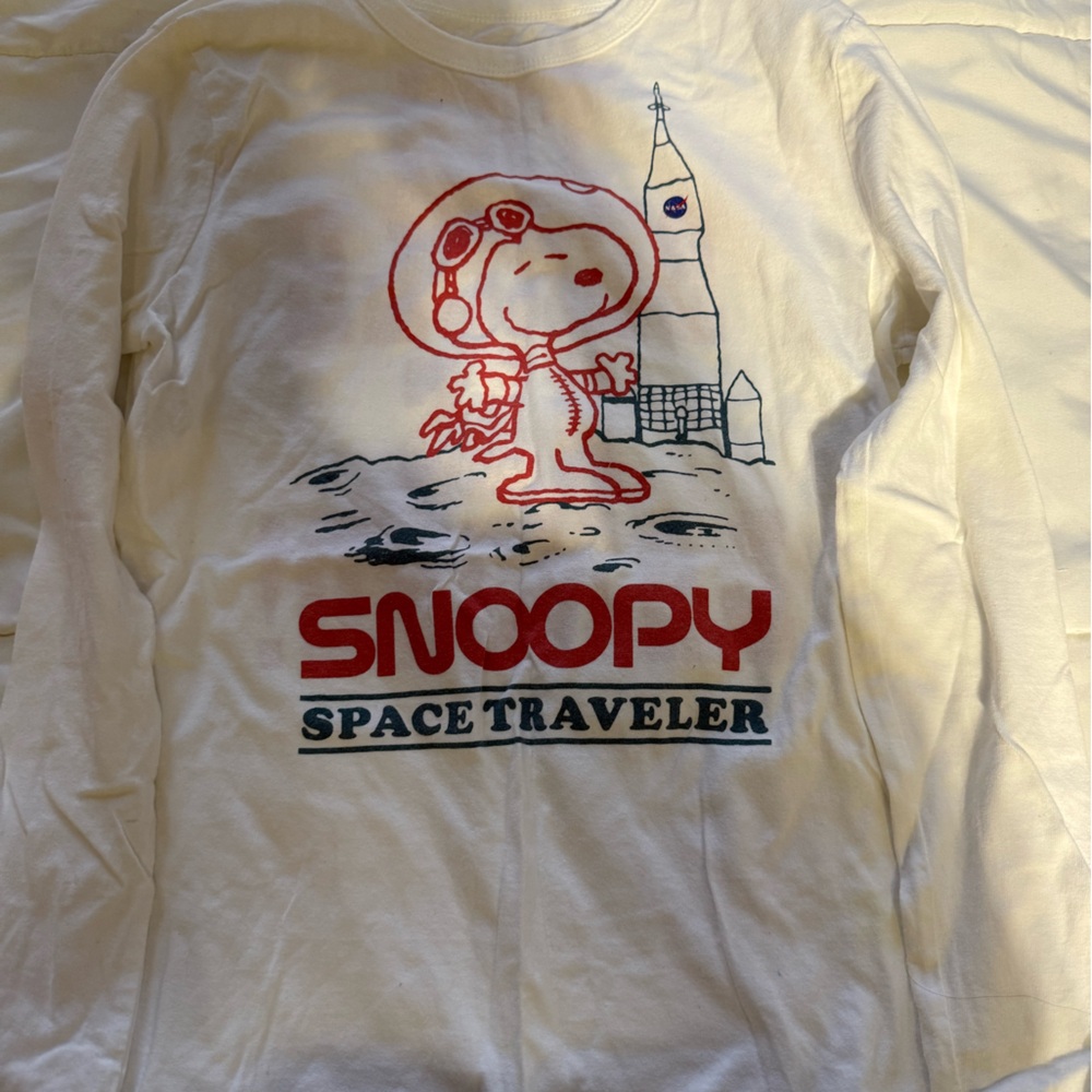 Gap Snoopy Boys Cotton Long Sleeve Tee White Spaceship
